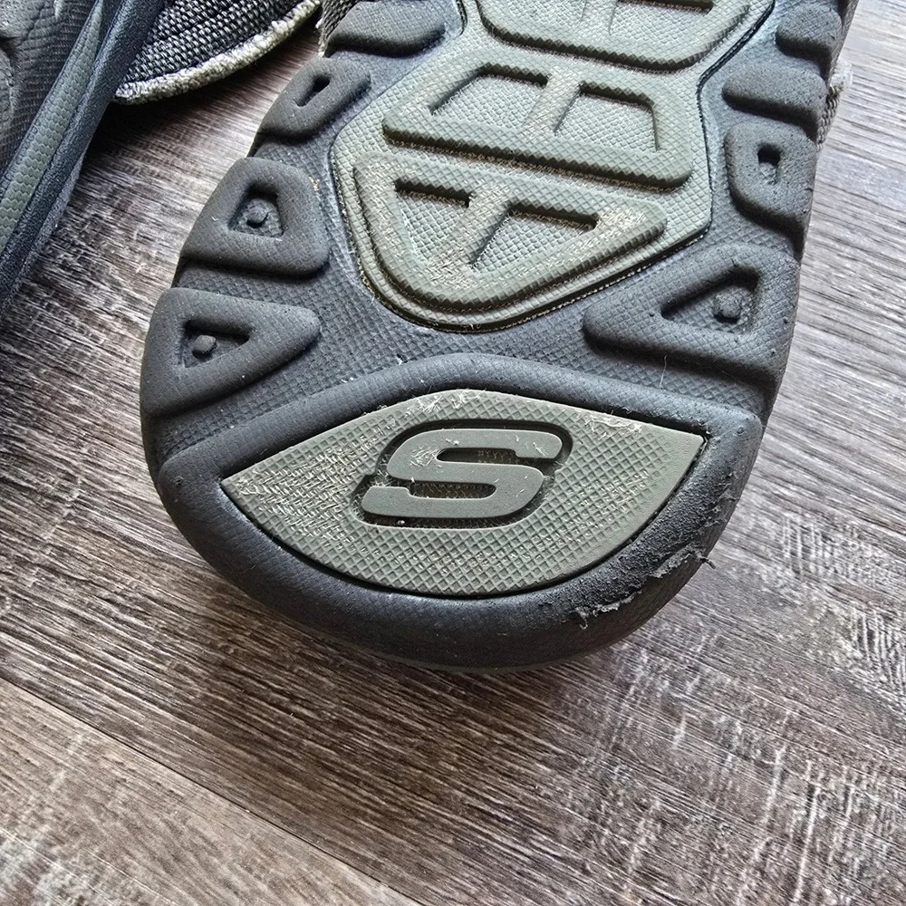 Skechers Relaxed Fit 360 Flip Flop Sandals 11 Gray Canvas Memory Foam Frayed - Picture 7 of 11